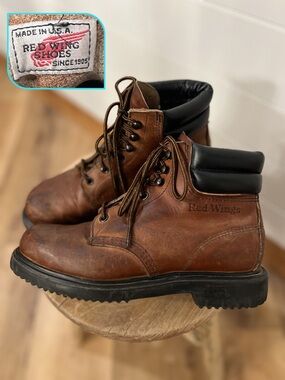 VTG Red Wing 52000 SuperSole Oil Resistant Leather Work Boots Union Made USA 7